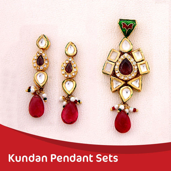rajasthani kundan pendant sets for women 