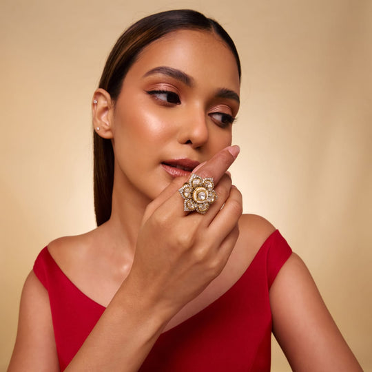 Kundan Finger Ring 202648