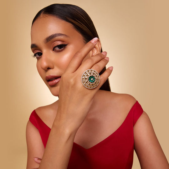 Kundan Finger Ring 202652