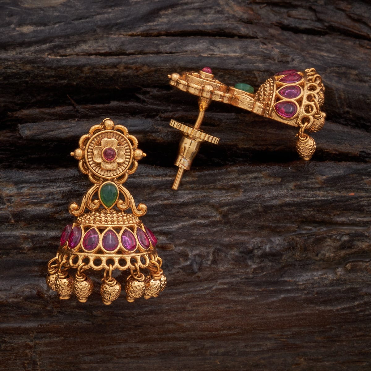 Wajiha Traditional Antique Gold Plated Earrings Tikka Set – KaurzCrown.com