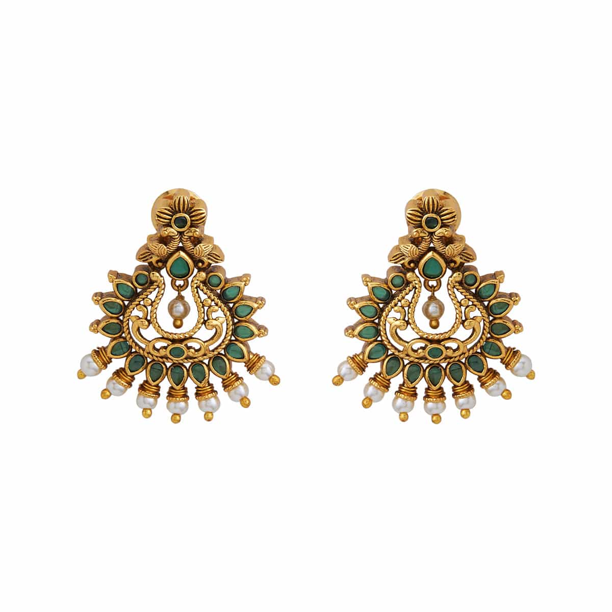 Buy Kushal's Fashion Jewellery Ruby Antique Earring Ruby - 373110 at  Amazon.in