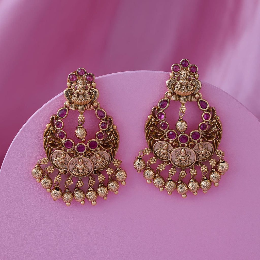 South Indian Jewellery now buy Online Chandbali - Earrings - Gold