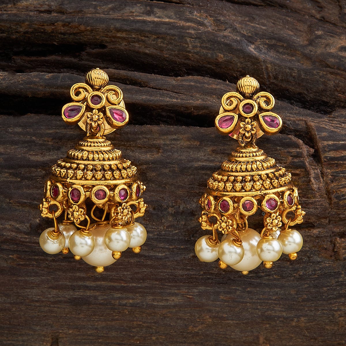 Kushal's Fashion Jewellery - Traditional earrings crafted with antique  sugar pearls designed delicately. Shop this unique pair of traditional  earrings now. Design no. 119173 Shop here - https://www.kushals .com/collections/antique-earrings/products ...