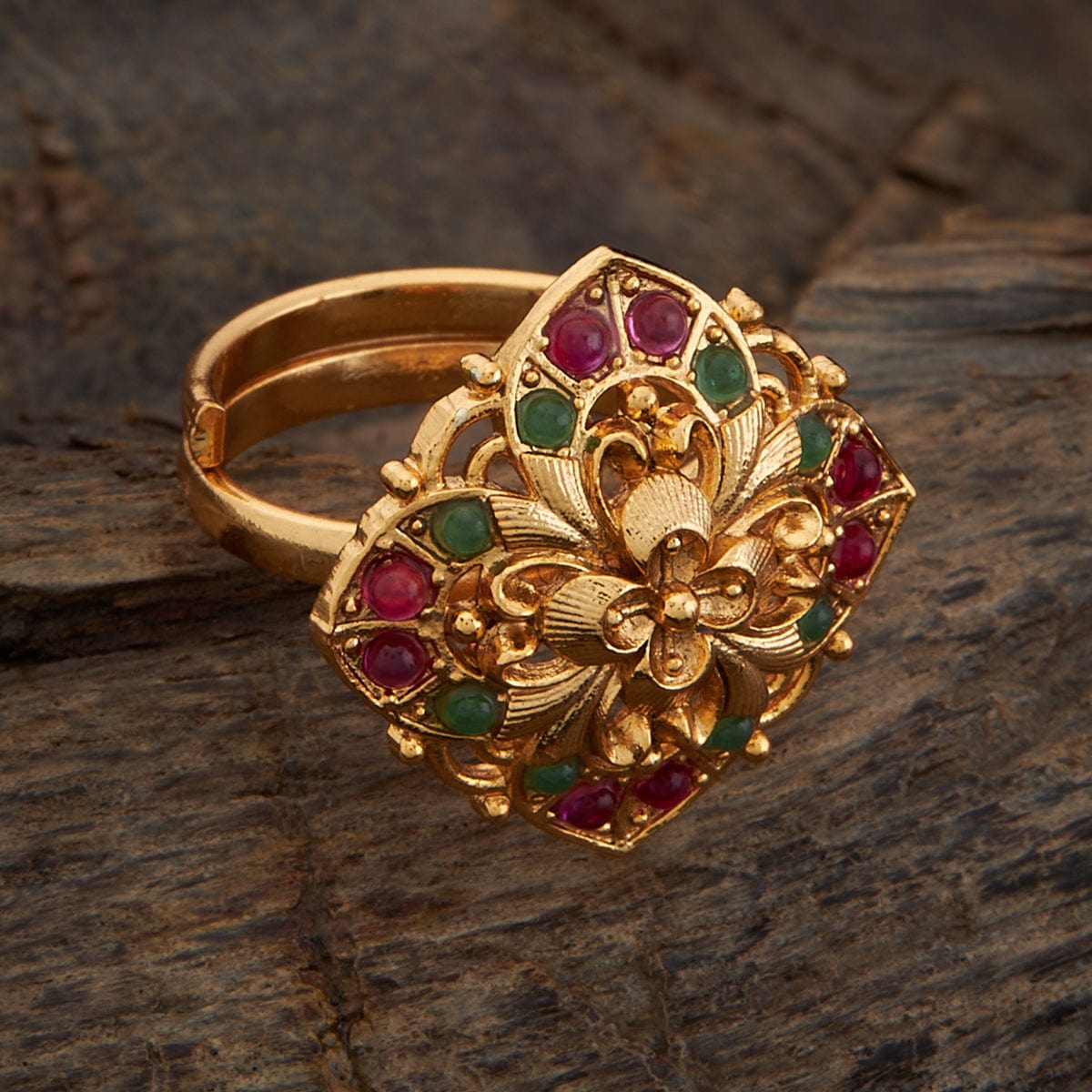 Ladies Yellow Gold & Ruby Filigree Antique Style Ring - Vintage Ruby and Gold  Ring