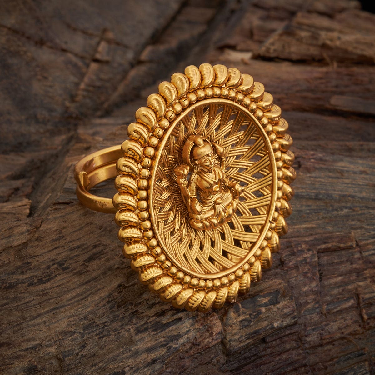 Stylish Design Fingerring Gold Model Antique Jewellery Kemp Stones  Ornaments F22981