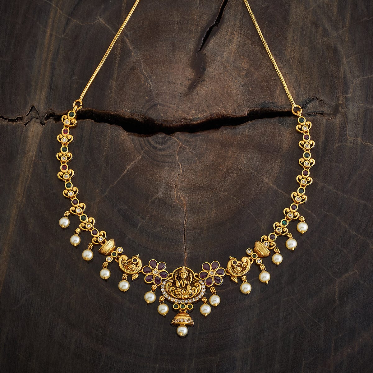 Antique Green and Ruby Necklace - ARG2