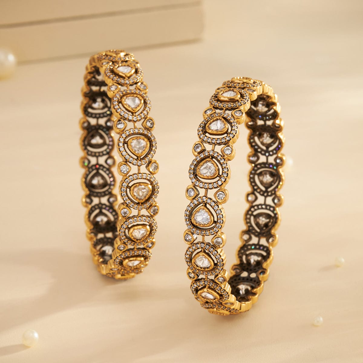 Kundan Bangle 163998 - Main Image