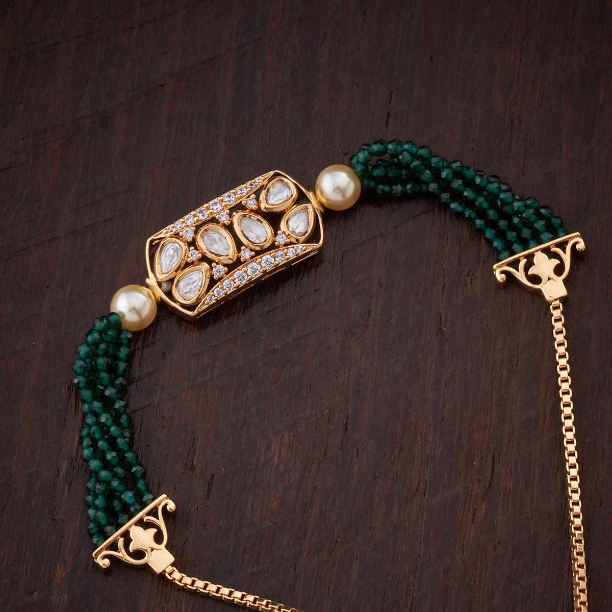 92.5 Gold Plated Kundan Bracelets Online | Buy Manisha Kundan Bracelet –  The Amethyst Store