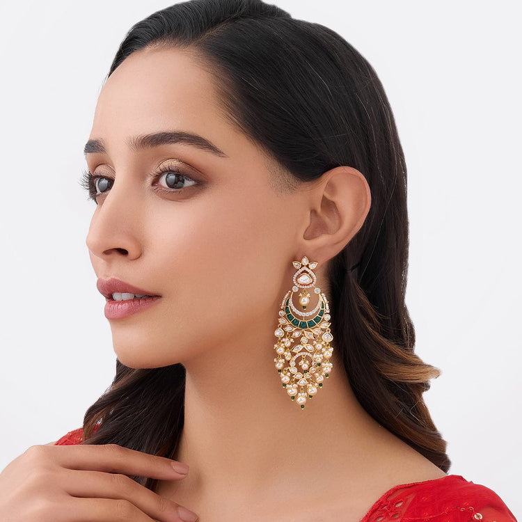 Kundan Waterfall Stone Earrings main image 1