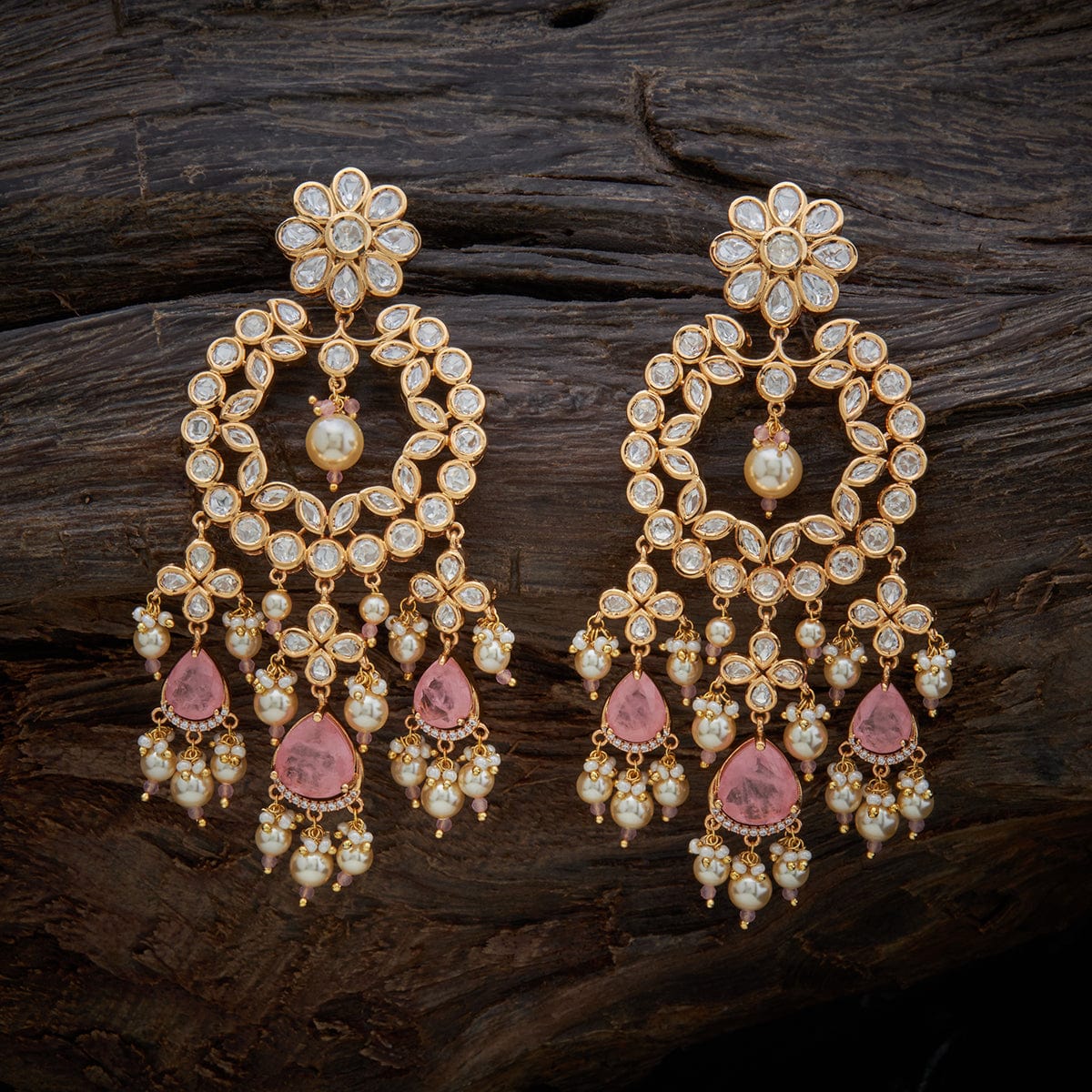 Flipkart.com - Buy UNIQUE Pink Traditional Pearls Beaded Dangle Earrings  For Women Metal Earring Set Online at Best Prices in India
