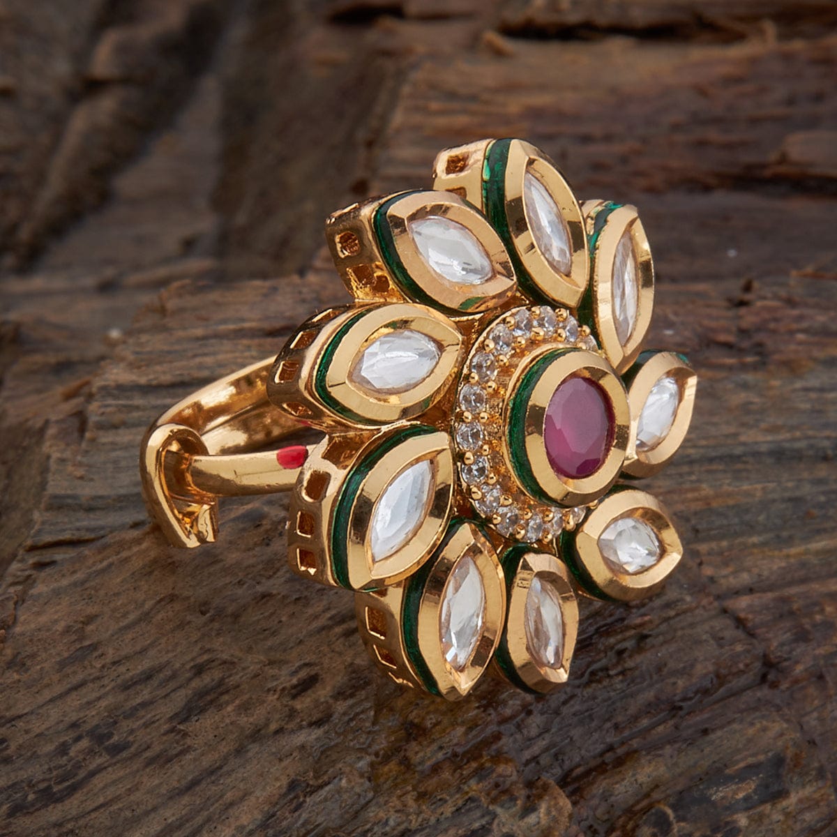 Designer Gold Plated Kundan Rings | Big Kundan Rings | Unique Statemen |  Unique rings, Gold wedding jewelry, Gold design