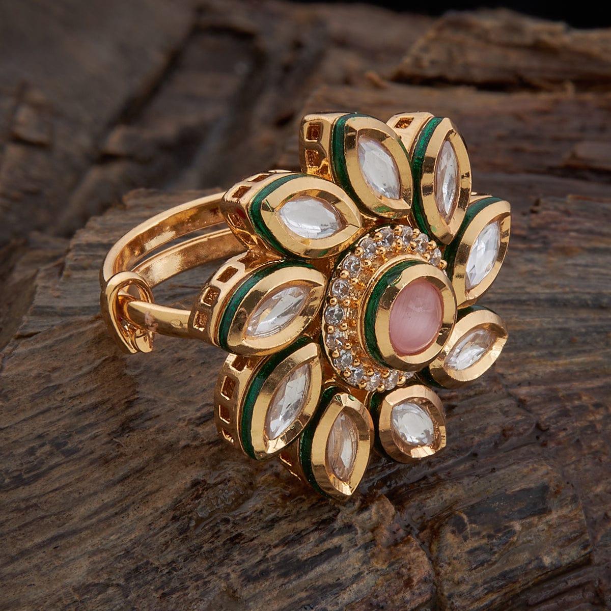 Buy Zaveri Pearls Set Of 3 Gold Plated Kundan Studded & Beaded Adjustable Finger  Rings - Ring for Women 16254756 | Myntra