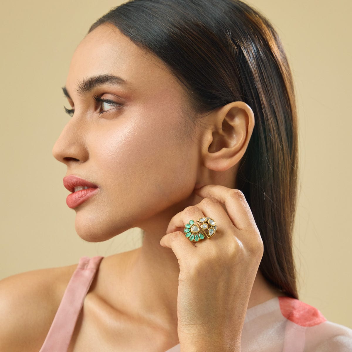 Kundan Finger Ring Kundan Finger Ring 181107