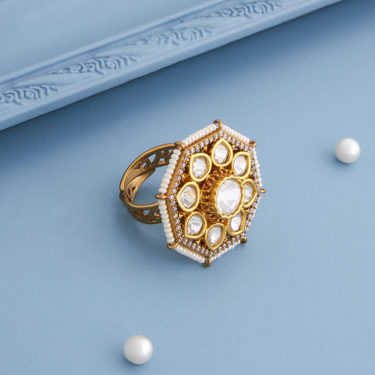 Kundan Finger Ring Kundan Finger Ring 190808