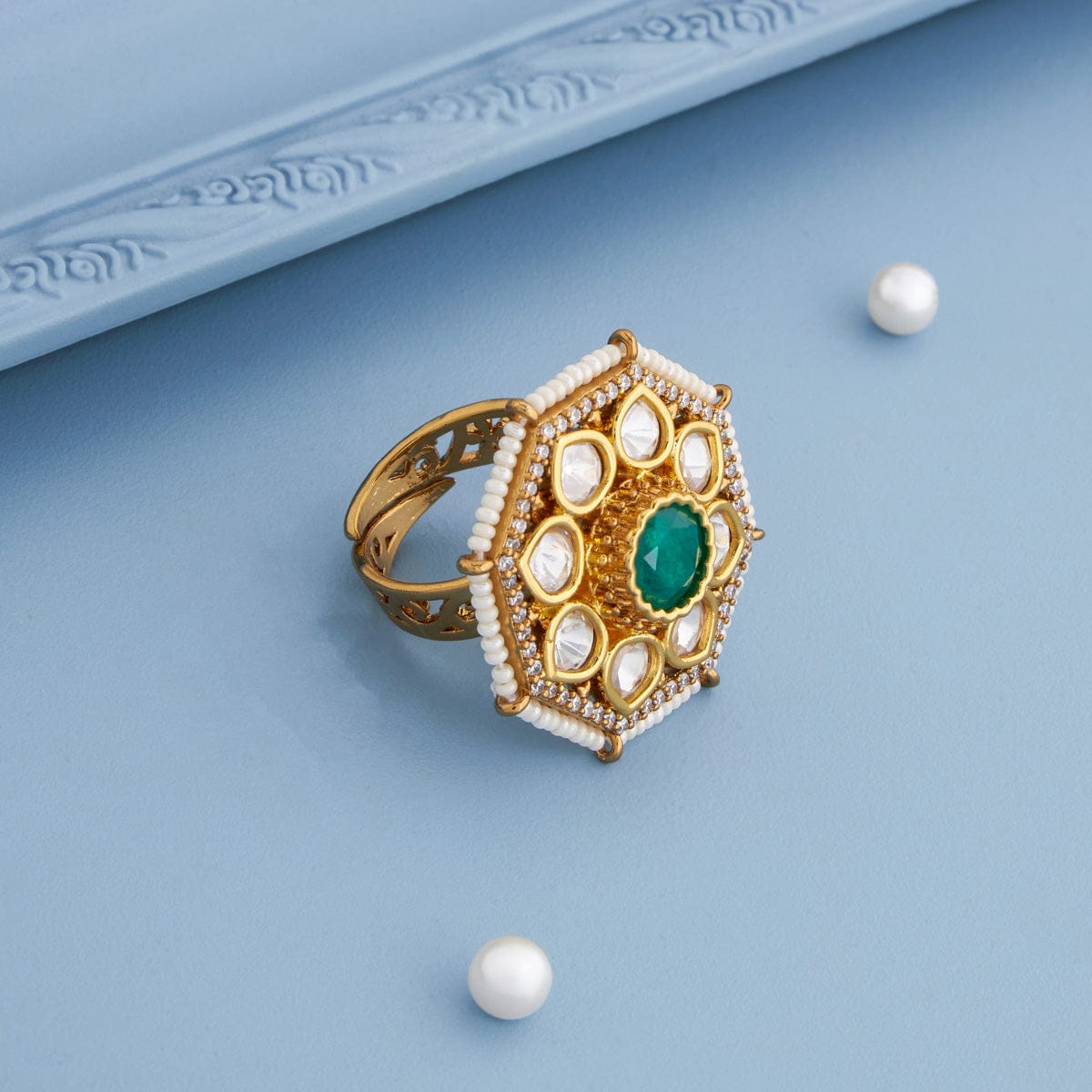 Kundan Finger Ring Kundan Finger Ring 190808
