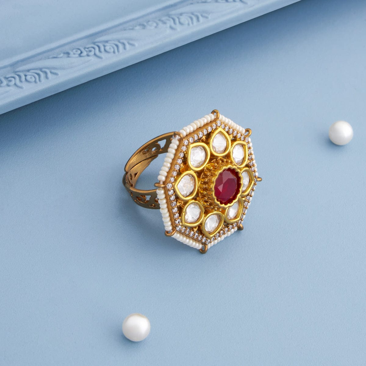 Kundan Finger Ring Kundan Finger Ring 190808