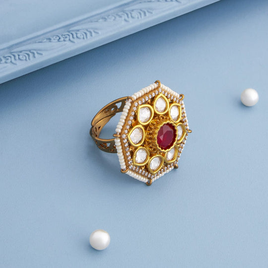 Kundan Finger Ring Kundan Finger Ring 190808