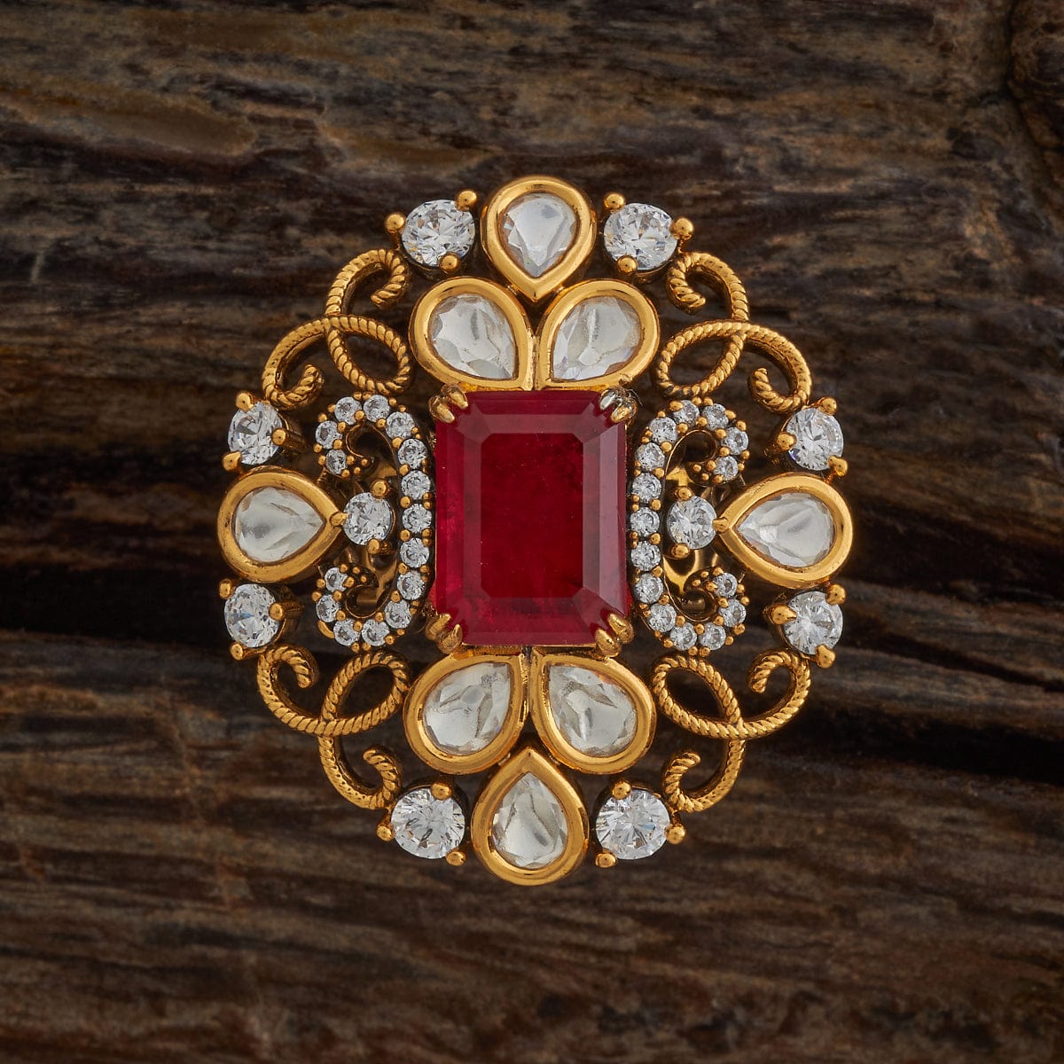 Kundan Finger Ring 180257