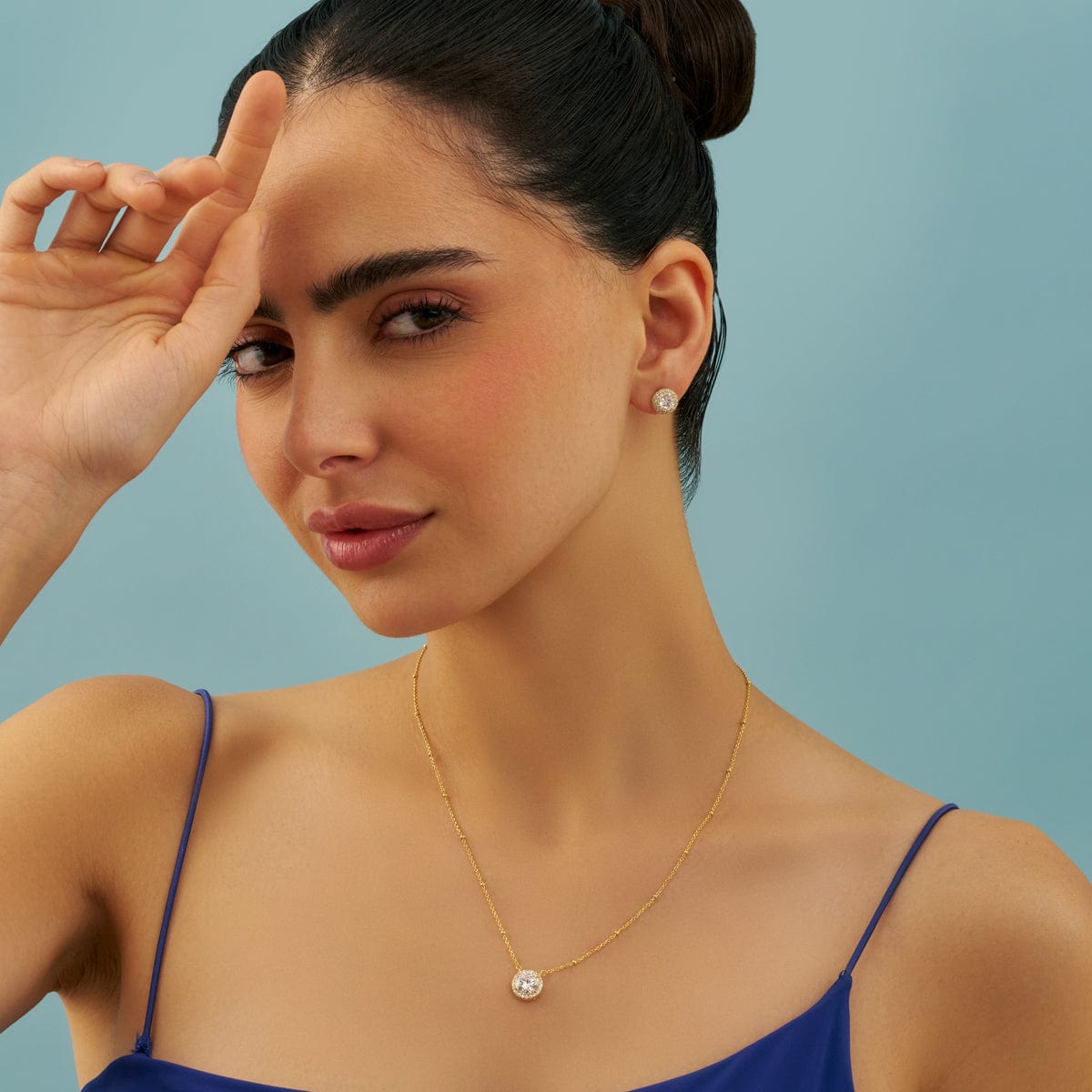 Silver Chain Pendant Earring Set 92.5 Silver Necklace 180970