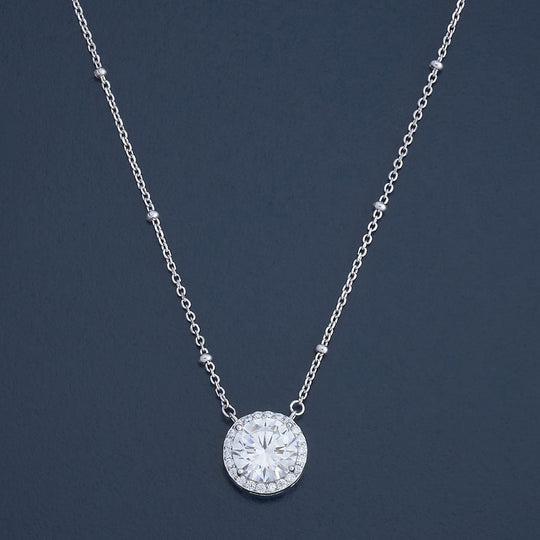 Silver Chain Pendant Earring Set 92.5 Silver Necklace 180970