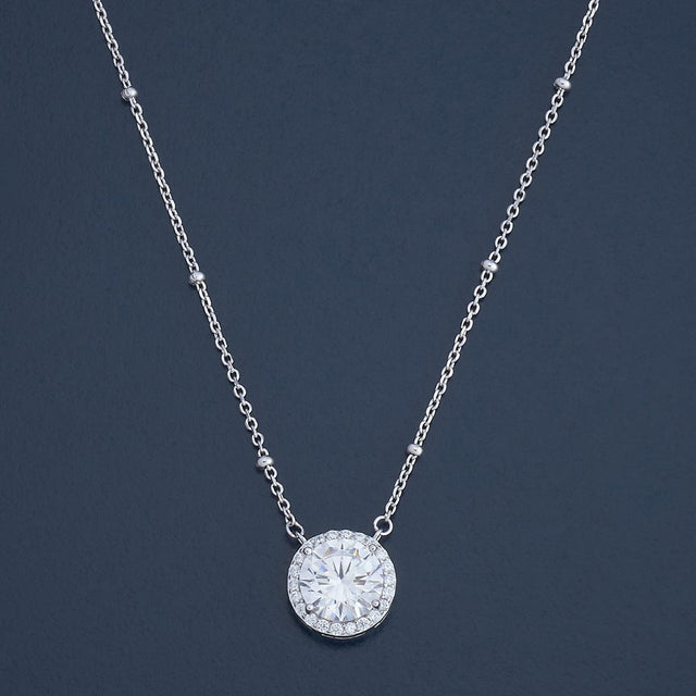Silver Chain Pendant Earring Set 92.5 Silver Necklace 180970