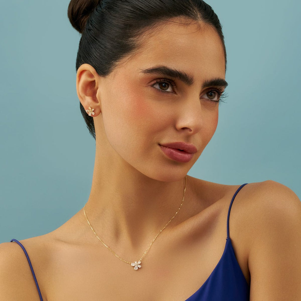 Silver Chain Pendant Earring Set 92.5 Silver Necklace 180972