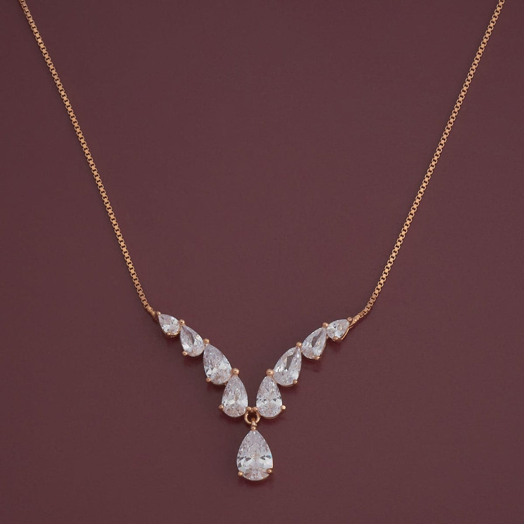 Silver Chain Pendant Earring Set 92.5 Silver Necklace 180973