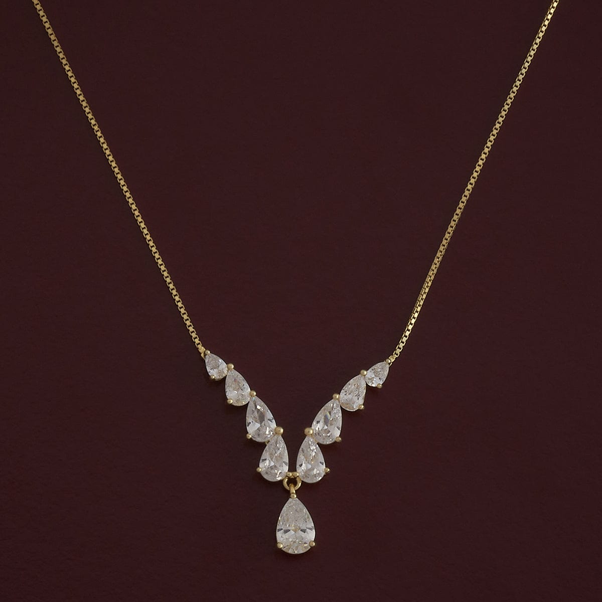 Silver Chain Pendant Earring Set 92.5 Silver Necklace 180973