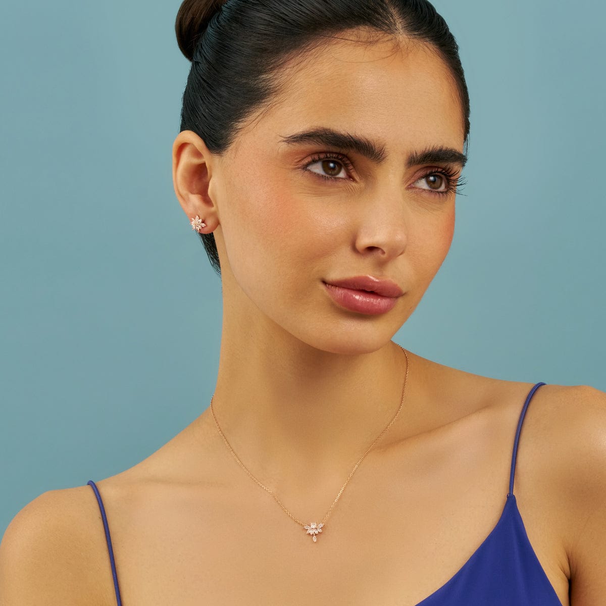 Silver Chain Pendant Earring Set 92.5 Silver Necklace 180974