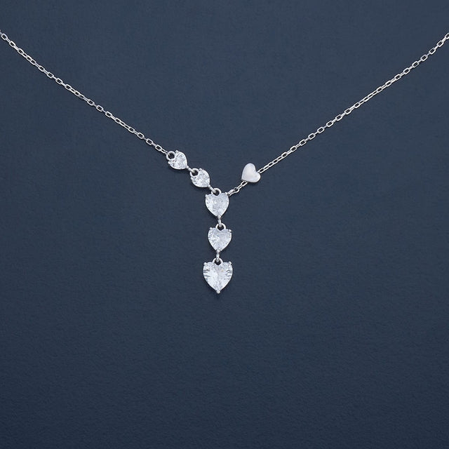 Silver Chain Pendant Earring Set 92.5 Silver Necklace 180975