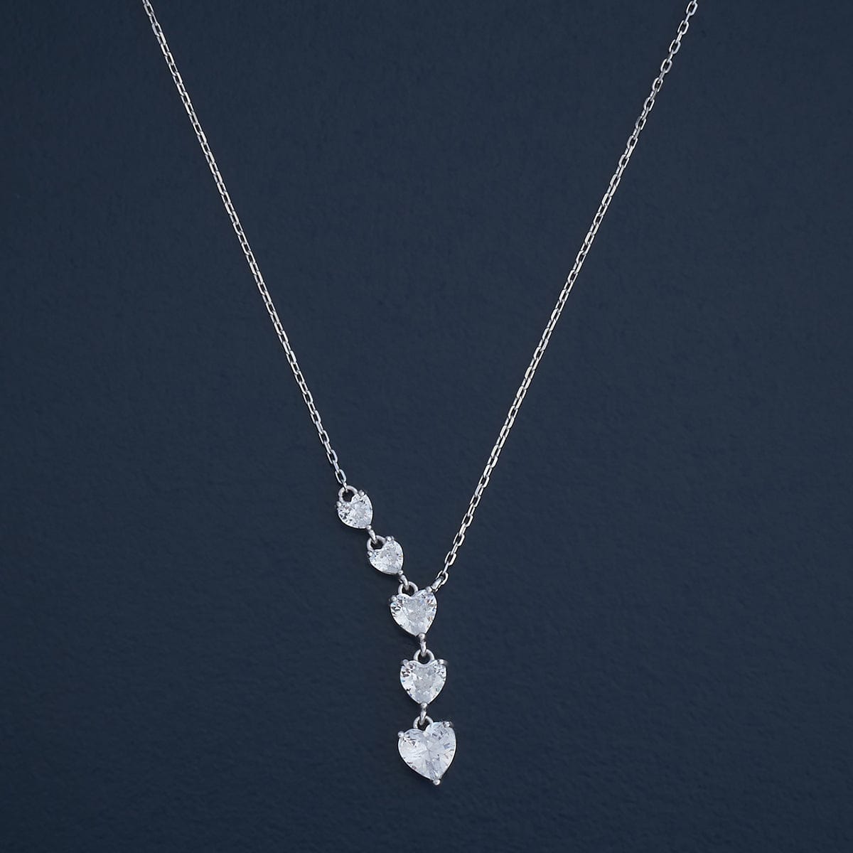 Silver Chain Pendant Earring Set 92.5 Silver Necklace 180976