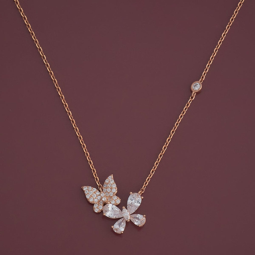 Silver Chain Pendant Earring Set 92.5 Silver Necklace 180977