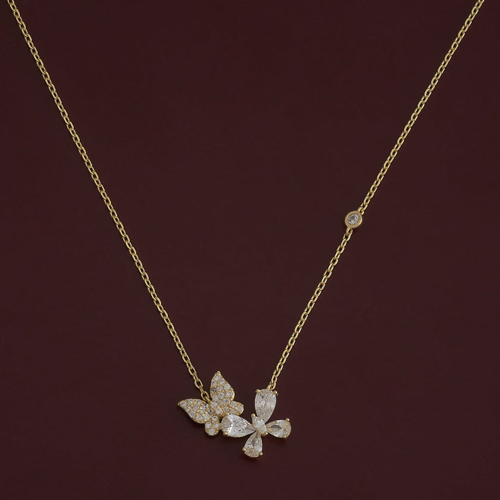 Silver Chain Pendant Earring Set 92.5 Silver Necklace 180977