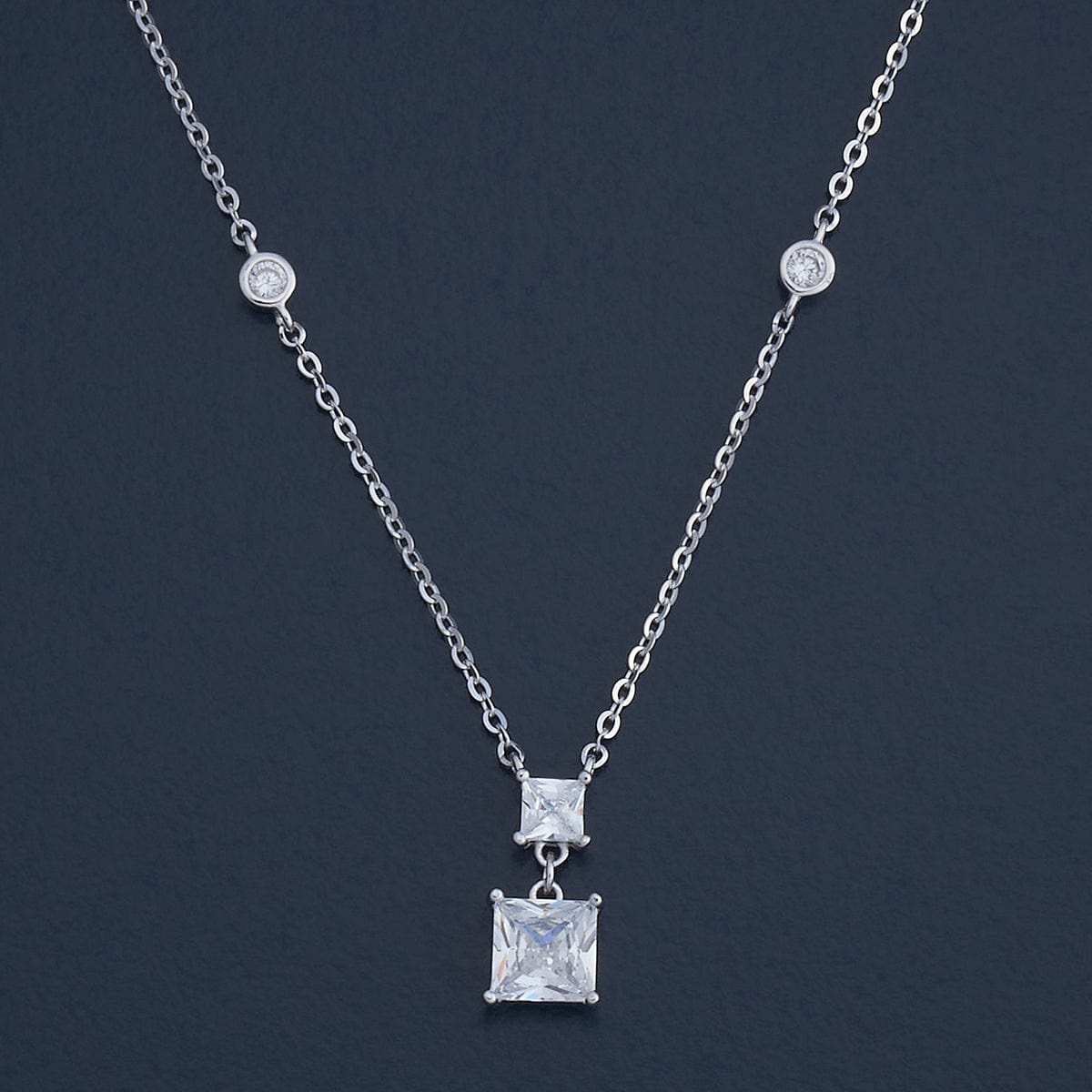 Silver Chain Pendant Earring Set 92.5 Silver Necklace 180983