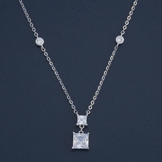 Silver Chain Pendant Earring Set 92.5 Silver Necklace 180983