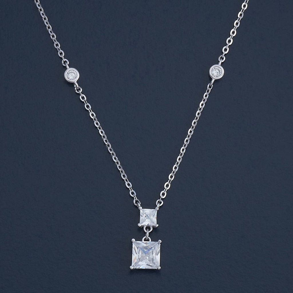 Silver Chain Pendant Earring Set 92.5 Silver Necklace 180983