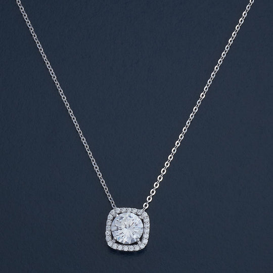 Silver Chain Pendant Earring Set 92.5 Silver Necklace 180989
