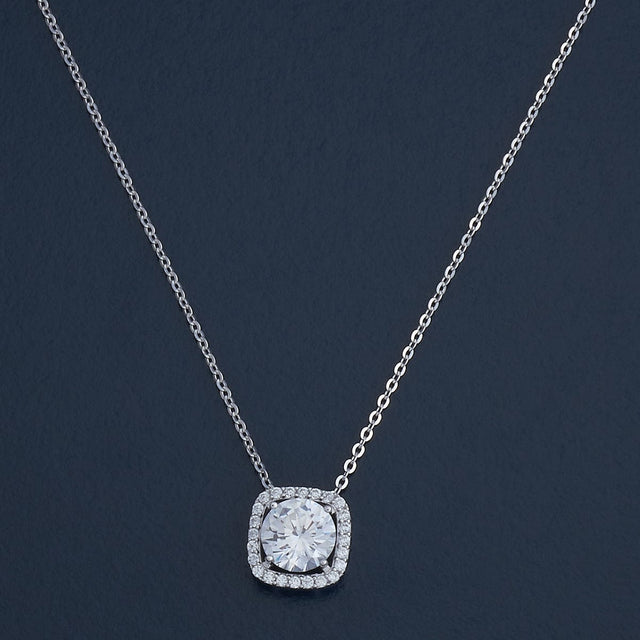 Silver Chain Pendant Earring Set 92.5 Silver Necklace 180989
