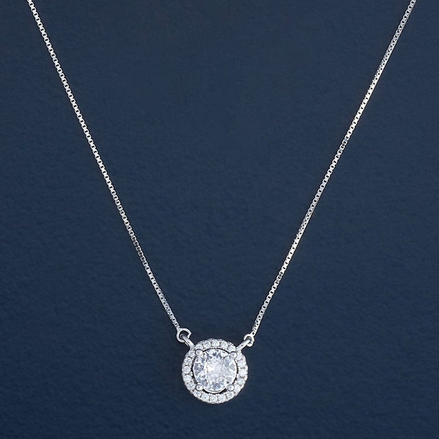 Silver Chain Pendant Earring Set 92.5 Silver Necklace 182945