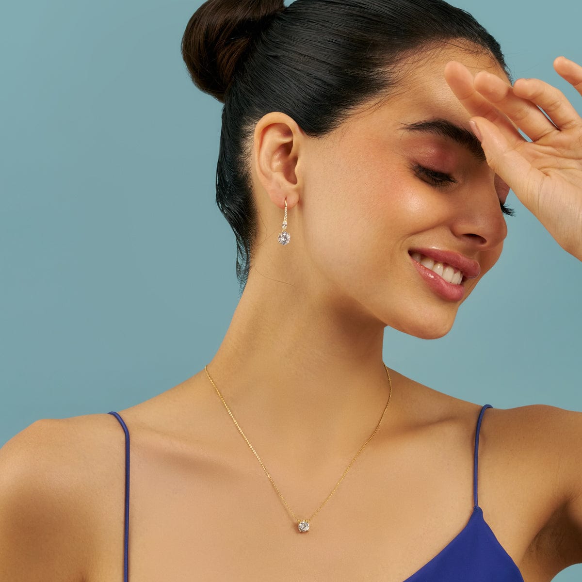 Silver Chain Pendant Earring Set 92.5 Silver Pendant with Chain and Earring Set 180981