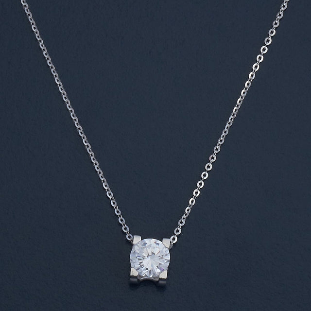 Silver Chain Pendant Earring Set 92.5 Silver Pendant with Chain and Earring Set 180981