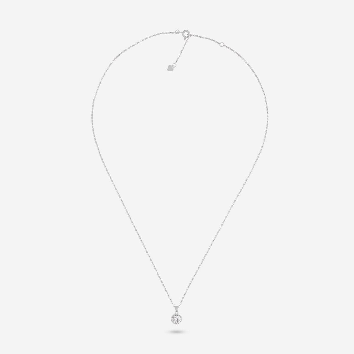 Silver Chain Pendant Earring Set 92.5 Silver Pendant With Chain and Earring Set 188231