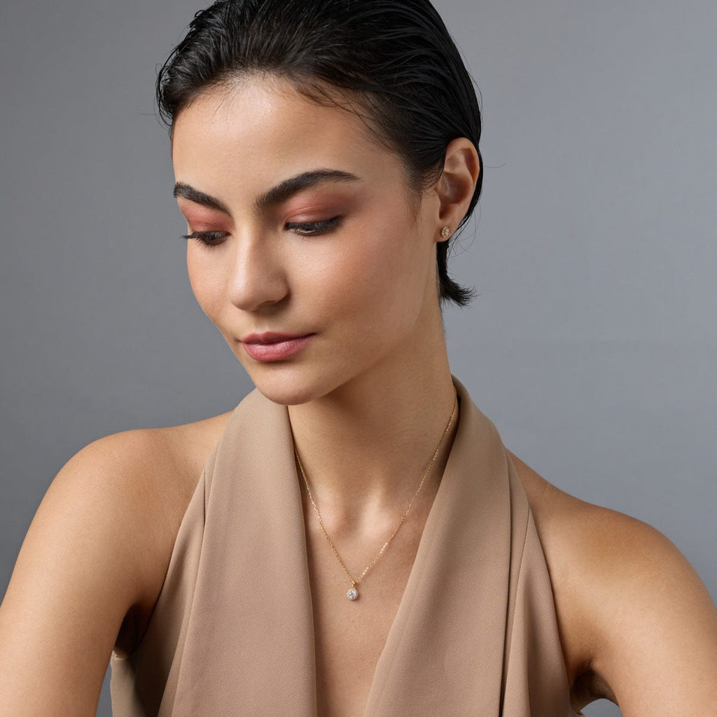 Silver Chain Pendant Earring Set 92.5 Silver Pendant With Chain and Earring Set 188231