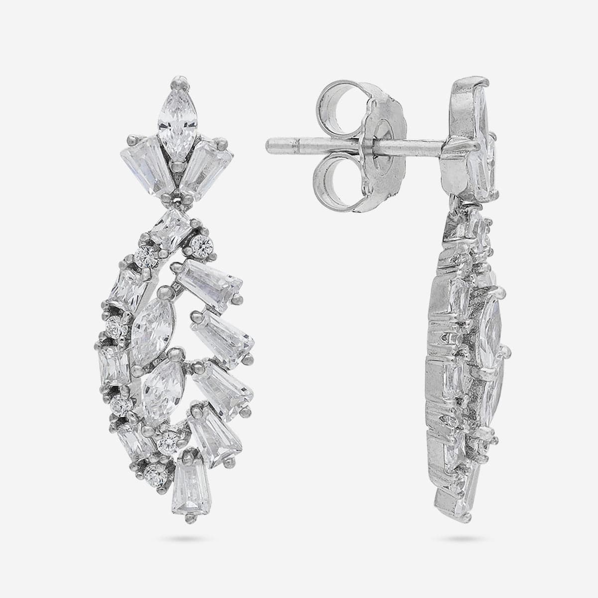 Silver Chain Pendant Earring Set 92.5 Silver Pendant With Chain and Earring Set 191354