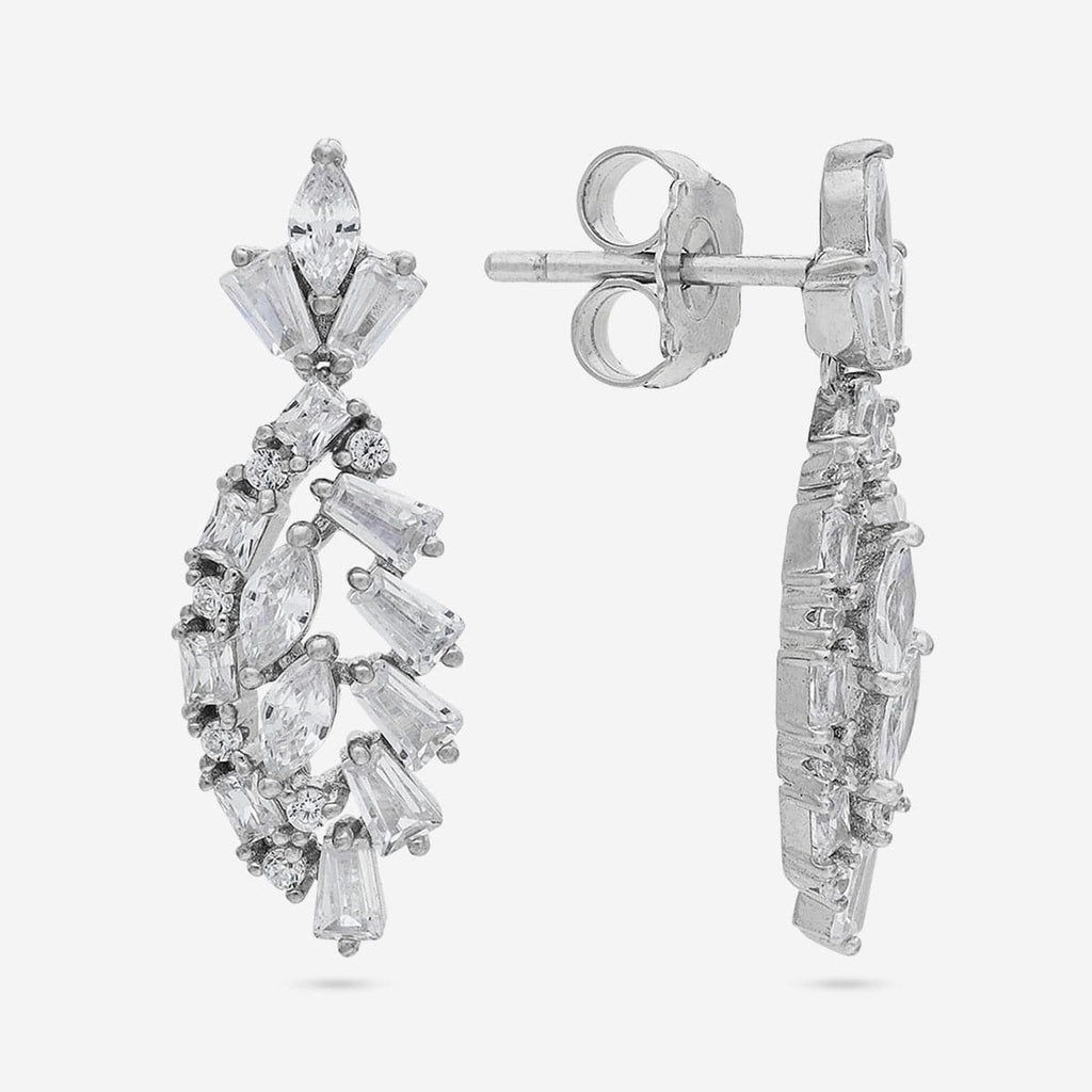 Silver Chain Pendant Earring Set 92.5 Silver Pendant With Chain and Earring Set 191354