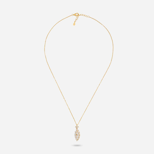 Silver Chain Pendant Earring Set 92.5 Silver Pendant With Chain and Earring Set 191354