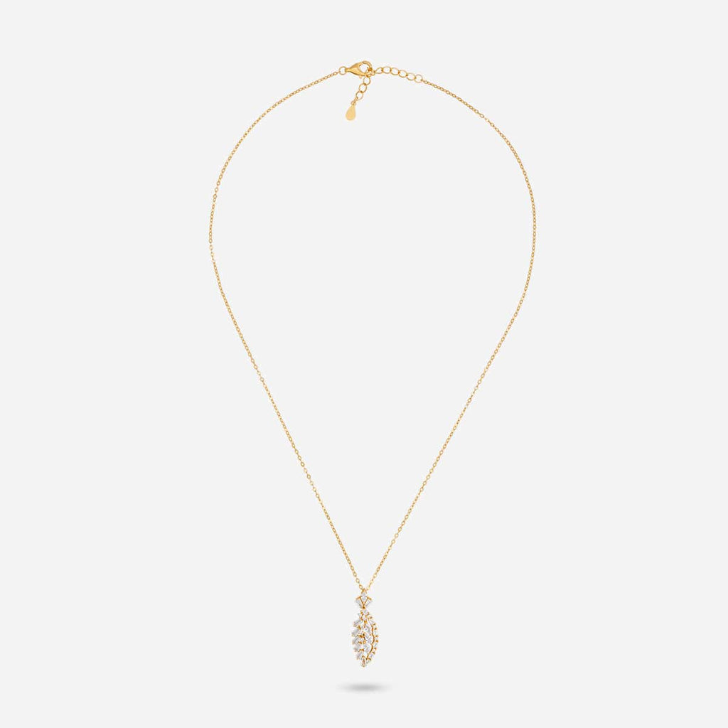 Silver Chain Pendant Earring Set 92.5 Silver Pendant With Chain and Earring Set 191354