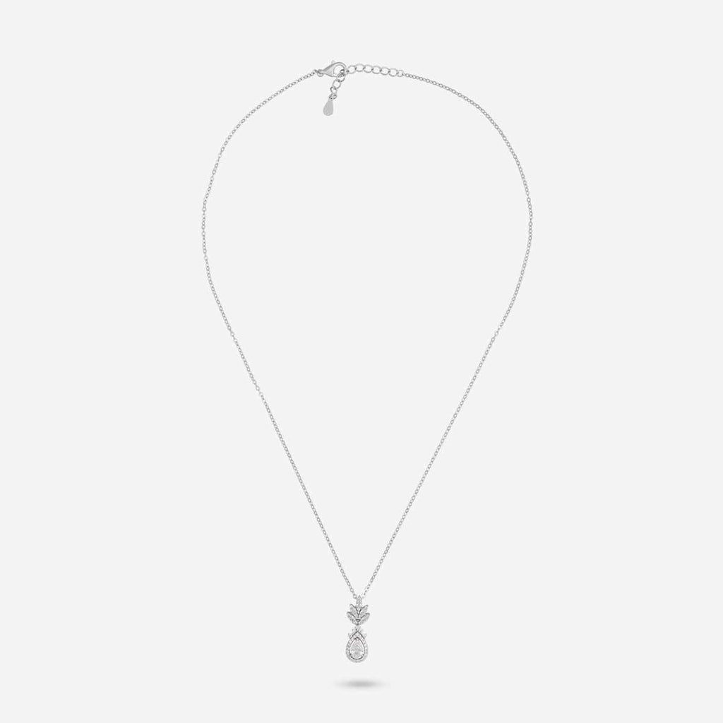 Silver Chain Pendant Earring Set 92.5 Silver Pendant With Chain and Earring Set 191360