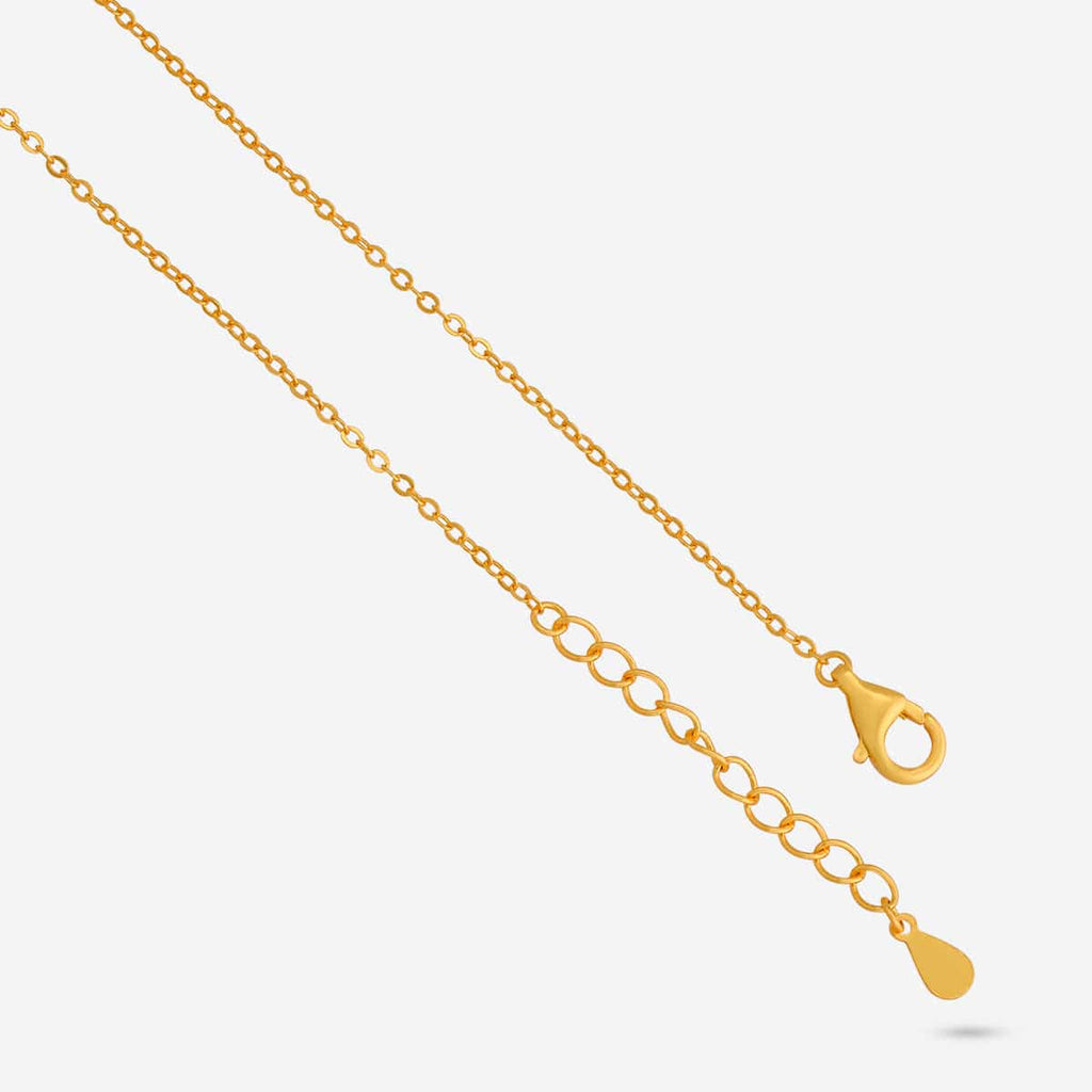 Silver Chain Pendant Earring Set 92.5 Silver Pendant With Chain and Earring Set 191360