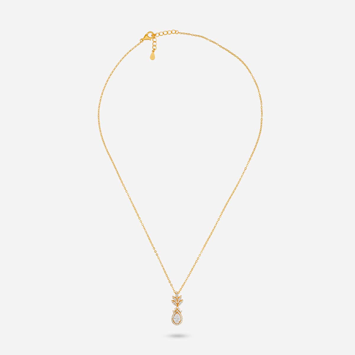 Silver Chain Pendant Earring Set 92.5 Silver Pendant With Chain and Earring Set 191360